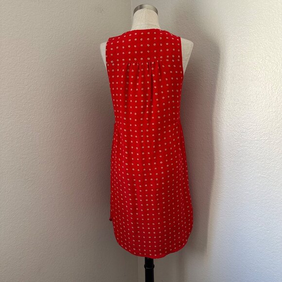 Madewell Silk Button-Front Sleeveless Midi Dress Red White Floral Print Sz S - Picture 2 of 13